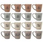 Home Essential Assorted Stoneware Espresso Mugs, 3 fl oz.
