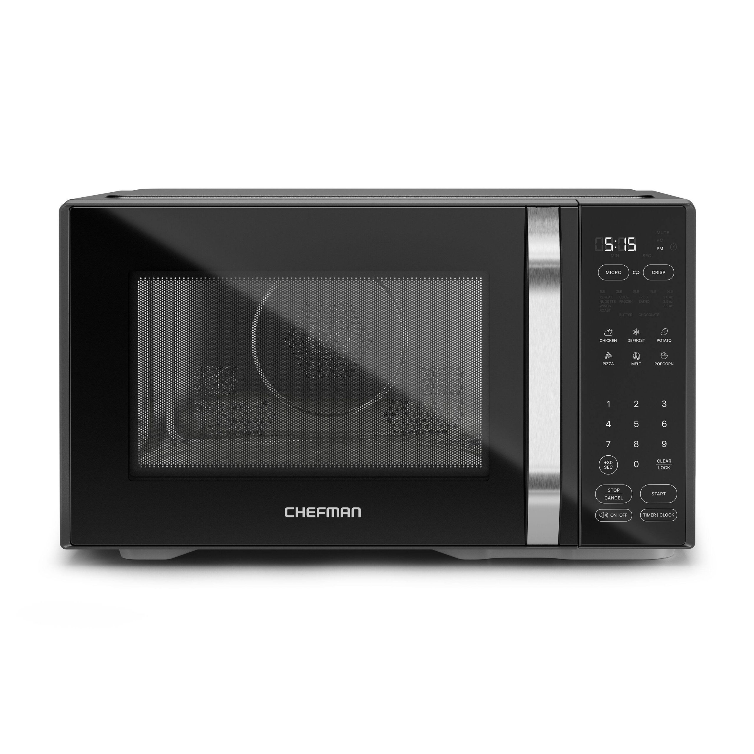 608e84bdc8a3c1255f76ea7d8a7db3d792281007ea9a341052b1460ce2dc686e.jpg Chefman Microcrisp 1.1 Cu ft 1000W Microwave + Crisper, Black, New - Image 1