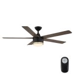Merwry 56 in. Integrated LED Indoor/Outdoor Matte Black Ceiling Fan with Light