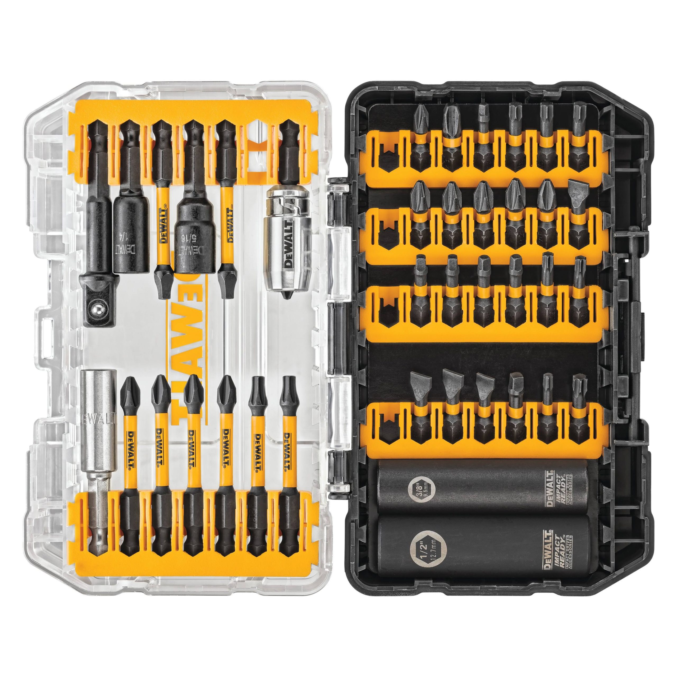 60aab89d354373ab59ac004d7f4b26b021f246e8f0658cd3f9a480509a904683-1.jpg DeWalt DWA2T40IR 40 Piece Impact Ready Screwdriver Set - Image 1