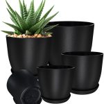 Utopia Home - Plant Pots Indoor with Drainage - 7/6.6/6/5.3/4.8 Inches Home Decor Flower Pots for Indoor Planter - Pack of 5 Plastic Planters for