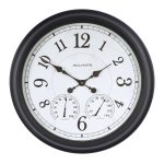 Acurite Analog Wireless Indoor or Outdoor Black, White Thermometer with Clock | 76096L