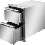 Outdoor Kitchen Door Drawer Combo 29.5 W x 21.6 H x 22.4D. Access Door/Triple Drawers with Propane Drawer and Adjustable Garbage Ring. Perfect for BBQ Island Patio Grill Station