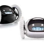 Clocky 2 Alarm Clock on Wheels (Authentic) | Extra Loud for Heavy Sleeper (Adult or Kid Bed-Room) Funny, Rolling, Run-away, Moving, Jumping (Black
