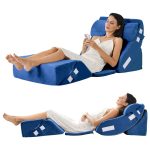 NORSCYRT 6pcs Orthopedic Bed Wedge Pillow Set, Adjustable Memory Foam Pillow Wedge for Post Surgery, Back, Neck and Leg Pain Relief & Heartburn, Anti