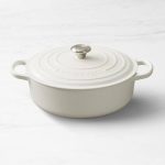 Le Creuset Signature Enameled Cast Iron Round Wide Dutch Oven, 6 3/4-Qt, Matte White/Cotton