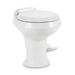 Dometic 300 Series Gravity - Flush RV Toilet - Powerful Triple - Jet Action Flush with Adjustable Water Level - Standard Height Flush with Foot Pedal for Rvs, Trailers, and Outdoor Campers