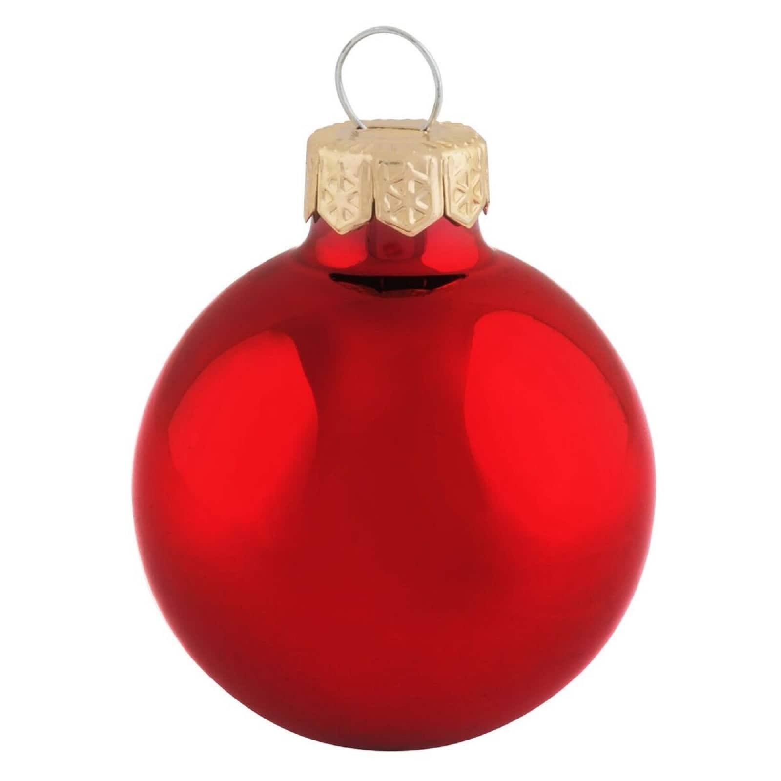 614c6bd1cc0c14f84ec43b661b9ebd9846c7b62b842005729b1923ffe99f122b.jpg Whitehurst 2 in. Red Shiny Glass Christmas Ornaments (28-Pack) - Image 1