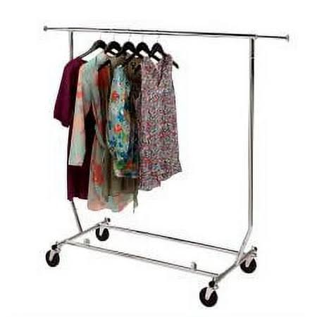 61621ba070bada0d6abe621bda9757499af03c9e81e245d791b5227c8b45a206.jpg SSWBasics Clothing Rack - Rolling, Collapsible - Image 1