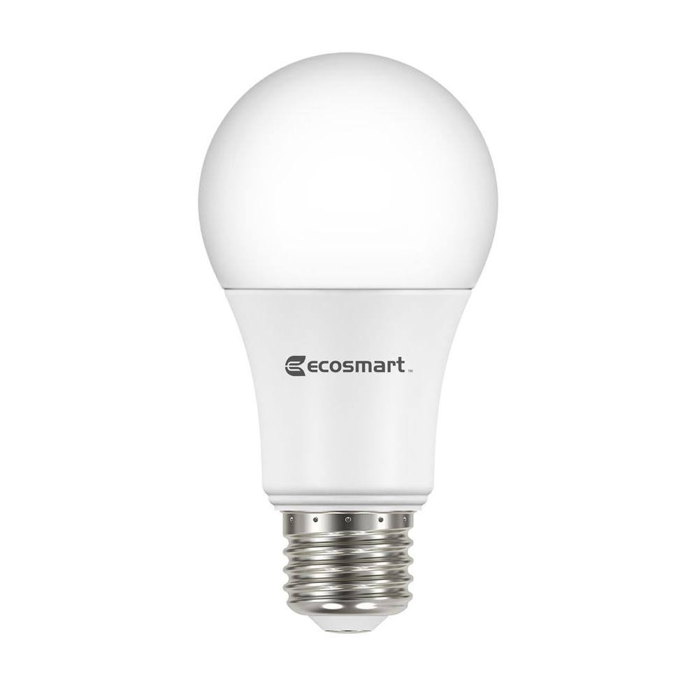 616bb90876a314cb79fb6fe5f6a527beadc9c260538172c580a54eae03020d6d.jpg Ecosmart 60-Watt Equivalent A19 Non-Dimmable LED Light Bulb Daylight (8-Pack) - Image 1