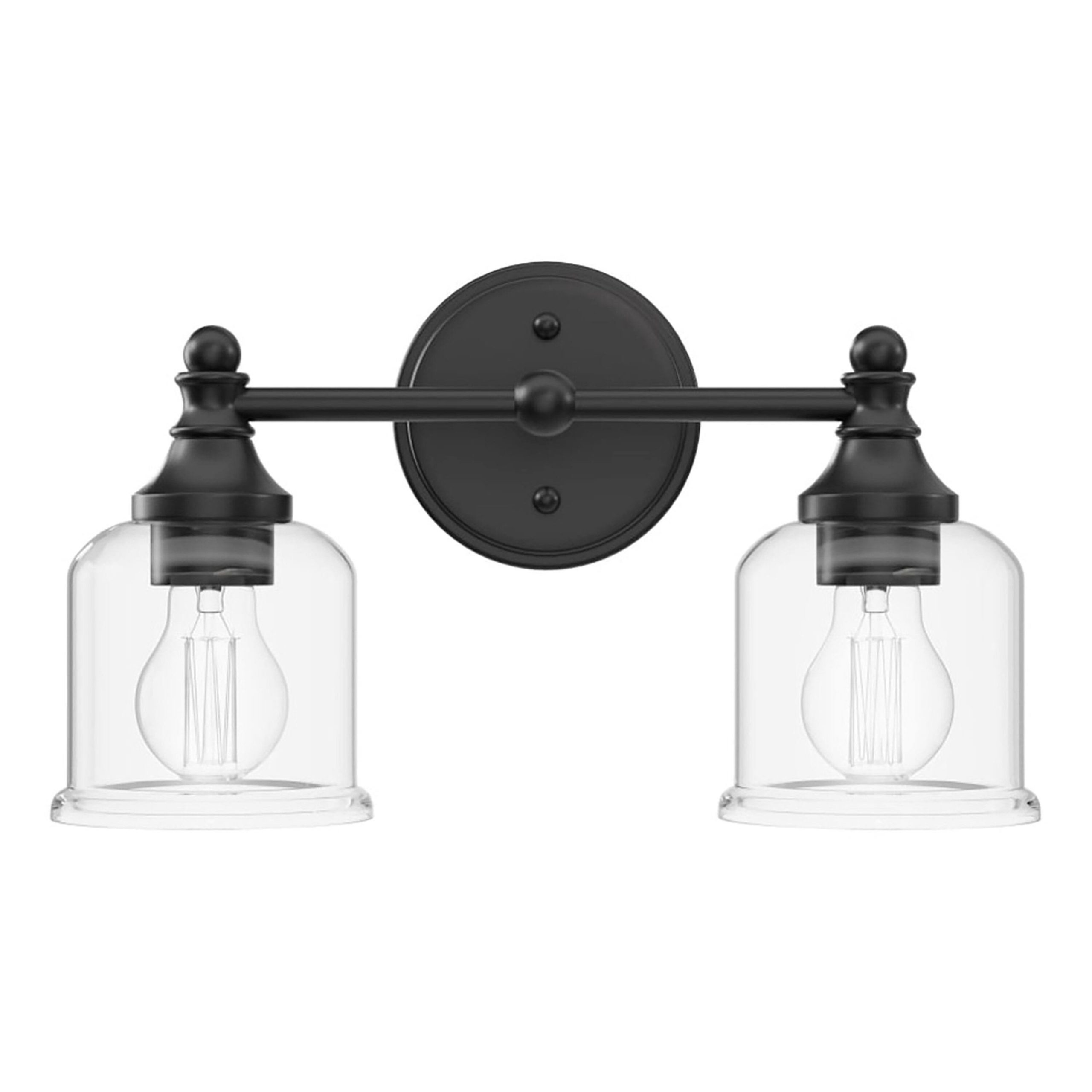 6190da6d839d462c7fa13035a29b986b86bdc689588051c0d5320cc2e62b6780.jpg Hesby 2 - Light Vanity Light Finish: Matte Black Signature Hardware - Image 1
