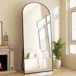 BEAUTYPEAK Full Length Mirror 71"x30" Arched Body Dressing Floor Mirrors for Standing Leaning, Black