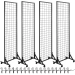 Blulu 4 Pcs Standing Grid Panel Tower with S Hook