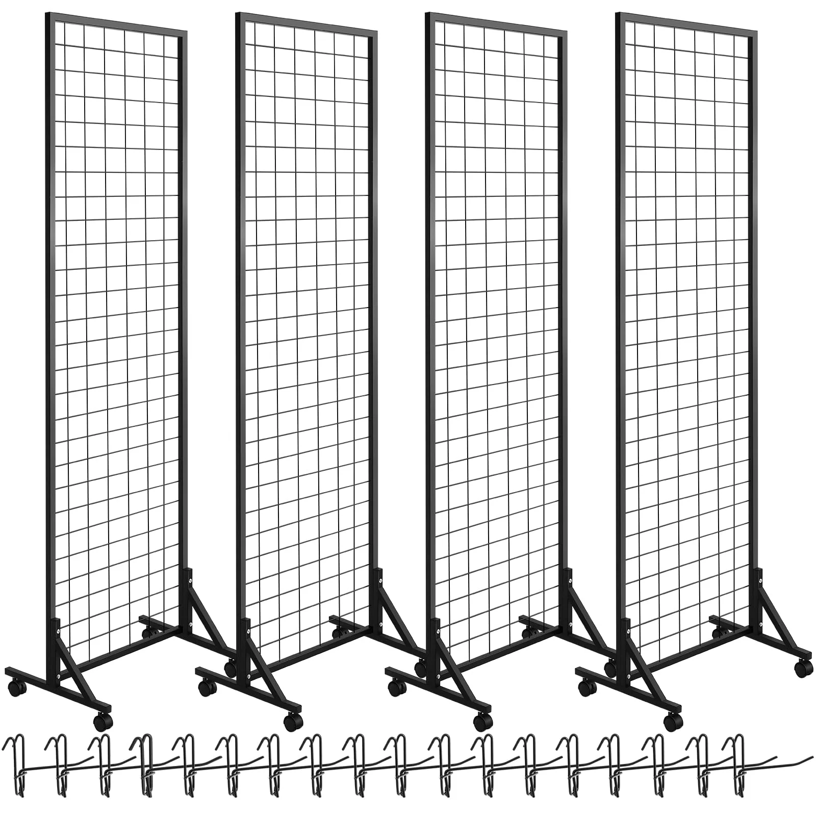 61b6f7e2ae3216c8ca547975ce2584a1c292ac8d9c62377a12bb22751d2d16a1.webp Blulu 4 Pcs Standing Grid Panel Tower with S Hook - Image 1