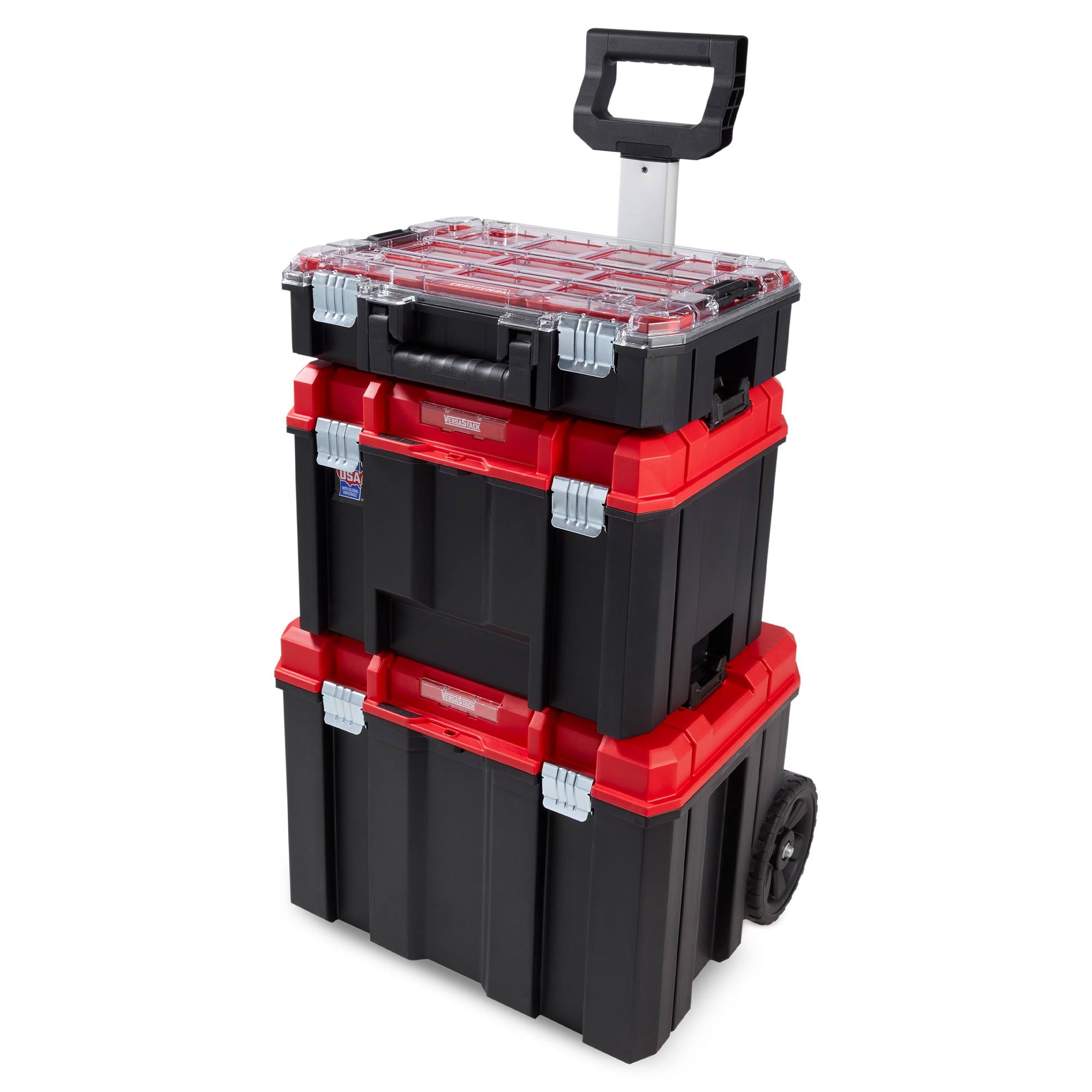 61dde25b7caaf0ea01011eafc3a01241de26f536ed7e38c386edd3d6e630ced6.jpg Craftsman Versa Stack Rolling Storage Tower, Modular - Image 1