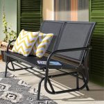Nuu Garden Steel Outdoor Glider Bench Black, Size: Single