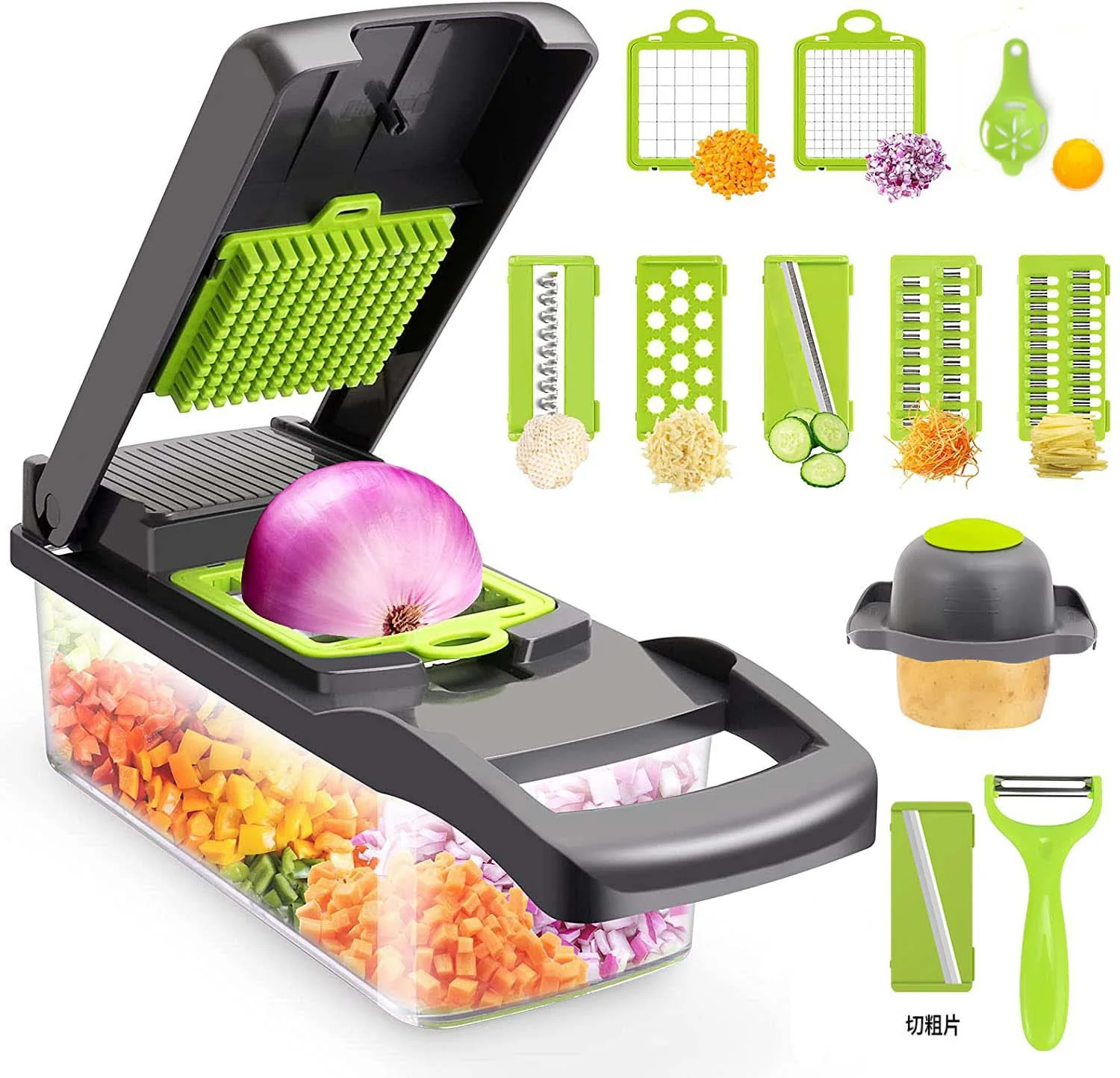 62069f77e65ade992a866b951203c263aa1cd99b3fac362a0c34a12cc031e25b.webp innofiz 6-in-1 Vegetable Cutter & Silk Shredder – Quick Chop Kitchen Gadget - Image 1