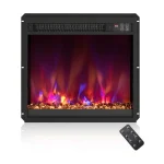 18/23/26" Electric Fireplace Insert, 1500W Recessed Fireplace Heater with Remote Control, 0.5-9H Timer, Adjustable Flame & Ember Bed Color
