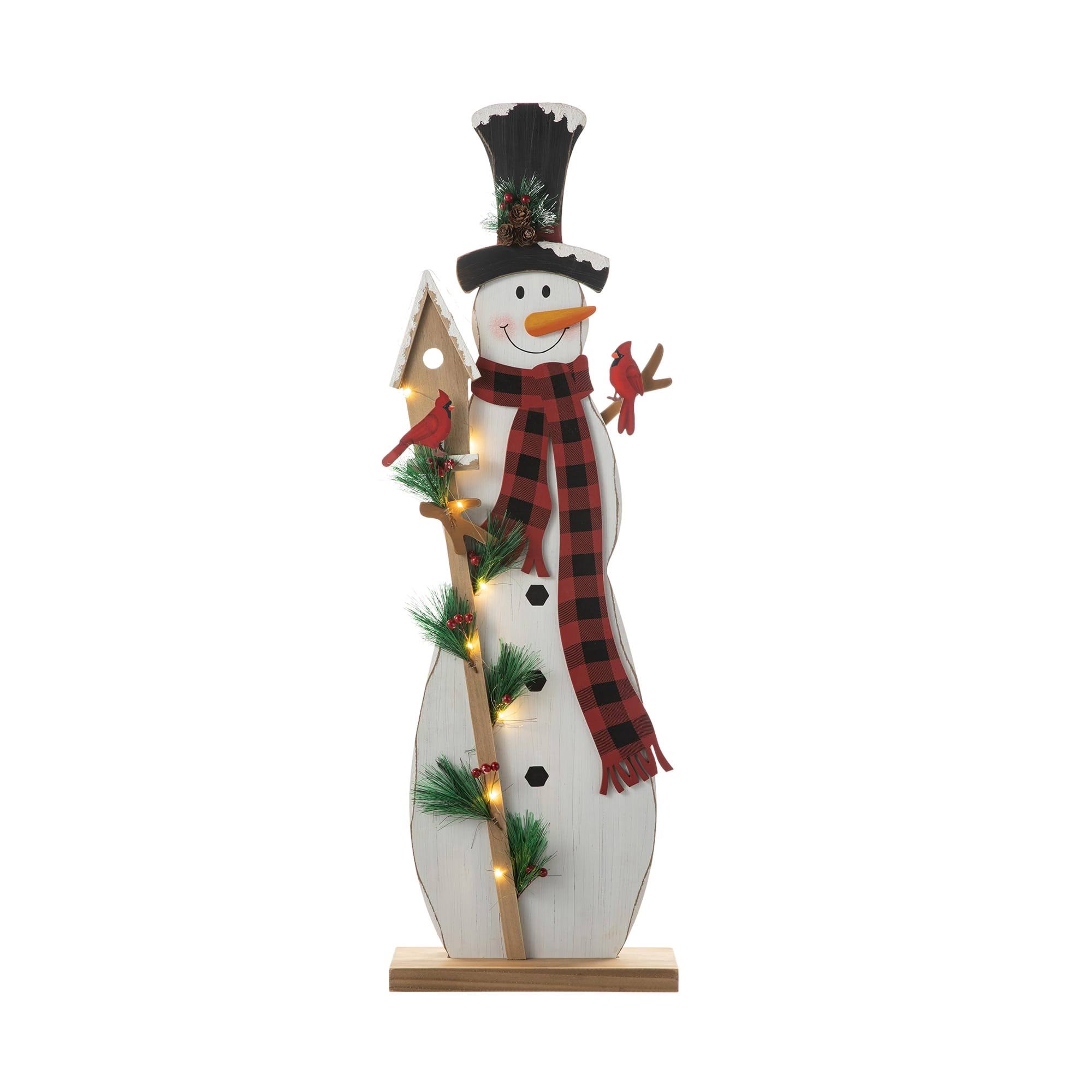 621a99d186db5da1dd3e8619ab8719047bdd353e4dbeb96612c4f4c1ae146552.jpg Glitzhome 36"H Lighted Wooden Snowman Porch Decor - Image 1