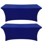 SEPARO Spandex Table Cover Fitted Rectangular Tablecloth Stretchable Fabric Lycra Tablecloth 6 ft Wrinkle-Free for Party DJ Tradeshows Banquet