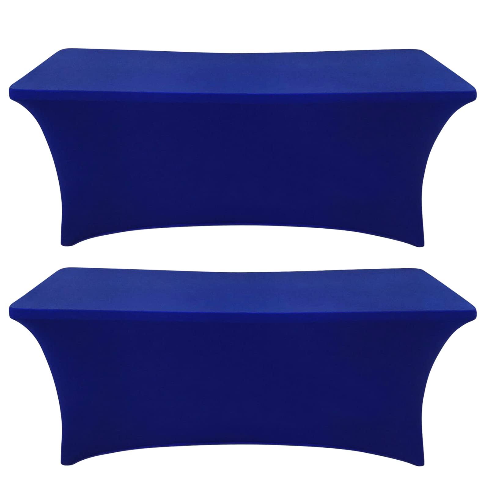 622de6c928bbac3421d9b80af6cc1d8f1835cd5de8b2a36c0a3a4ead691618d7.jpg SEPARO Spandex Table Cover Fitted Rectangular Tablecloth Stretchable Fabric Lycra Tablecloth 6 ft Wrinkle-Free for Party DJ Tradeshows Banquet - Image 1