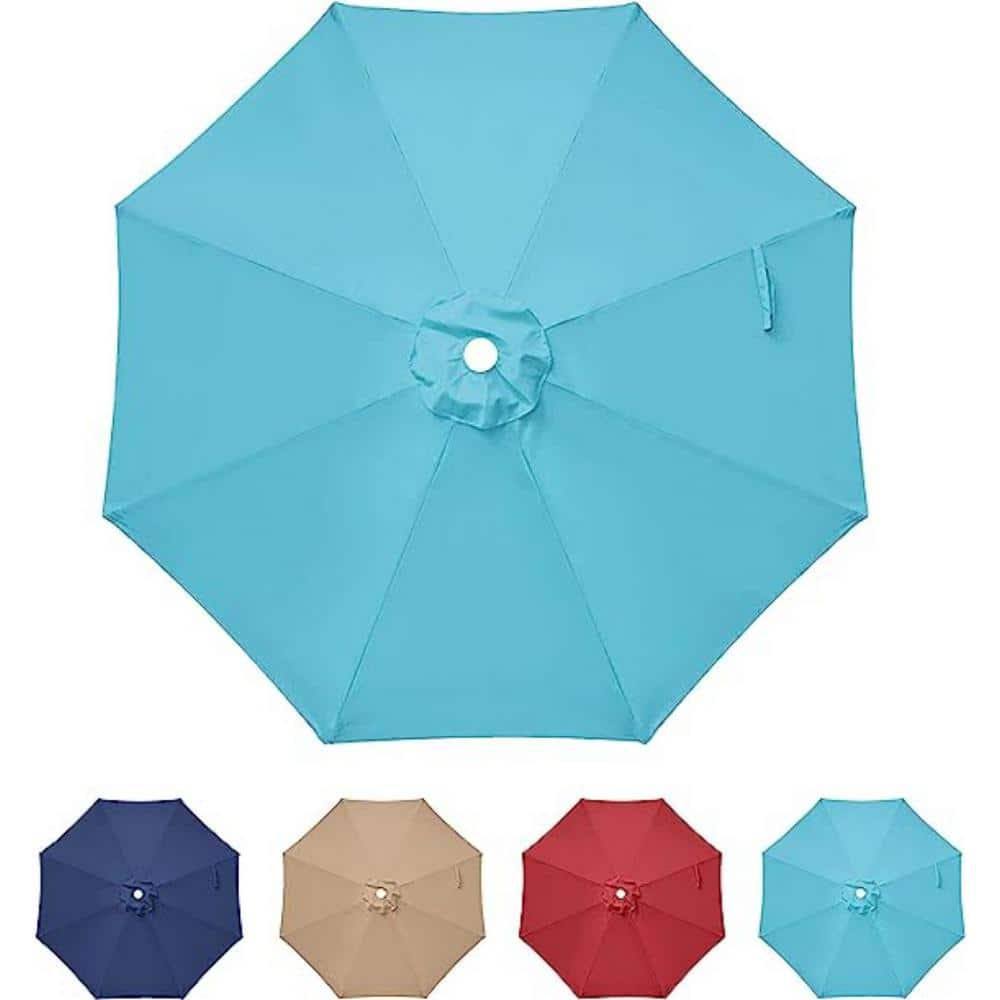 6245486a1dfcf1e0e0087ace77bf397365b03245ab03d2ce1b4c8899c5356620.jpg Otryad 9 ft. Patio Umbrella Replacement Canopy, Outdoor Table Market and Yard Umbrella Replacement Top Cover Turquoise - Image 1