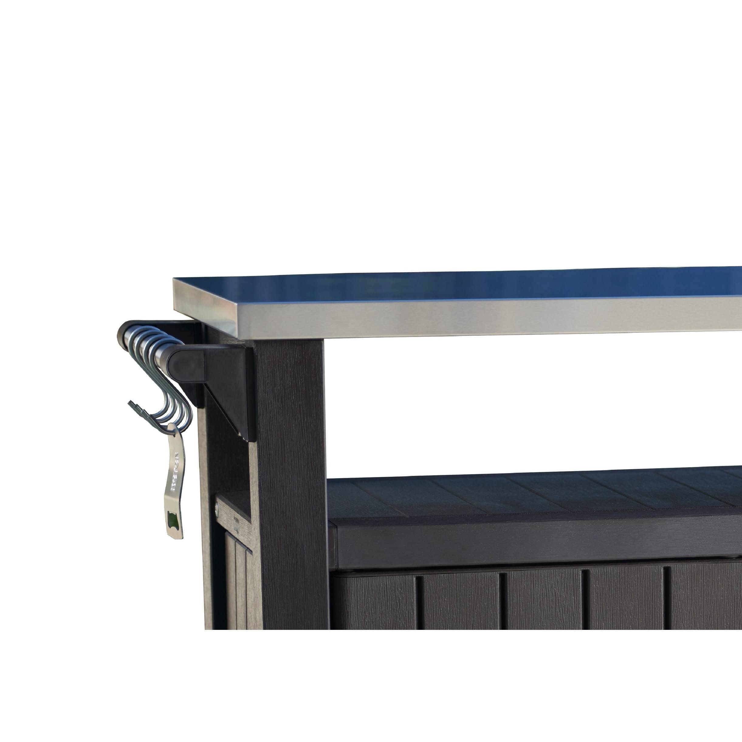62511e81c682a4eaf4449c4f70abc5de380b9853c245c6d8551a9d7ebe53396b.jpg Keter Unity XL Portable Outdoor Table and Storage Cabinet with Hooks F - Image 1