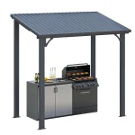 AECOJOY 8' x 5' Hardtop Gazebo Outdoor Pergola Lean to Metal Pergolas