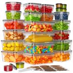 KEMETHY 50-Piece Large Food Storage Containers with Lids Airtight (25 Containers & 25 Lids), Kitchen Organization, Meal Prep,