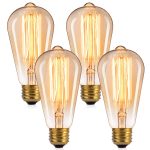 Edison Light Bulbs Brightown 4 Packs Vintage 60 Watt Incandescent Light Bulbs E26 Base Dimmable Decorative Antique Filament Light Bulbs 252 Lumens Amb