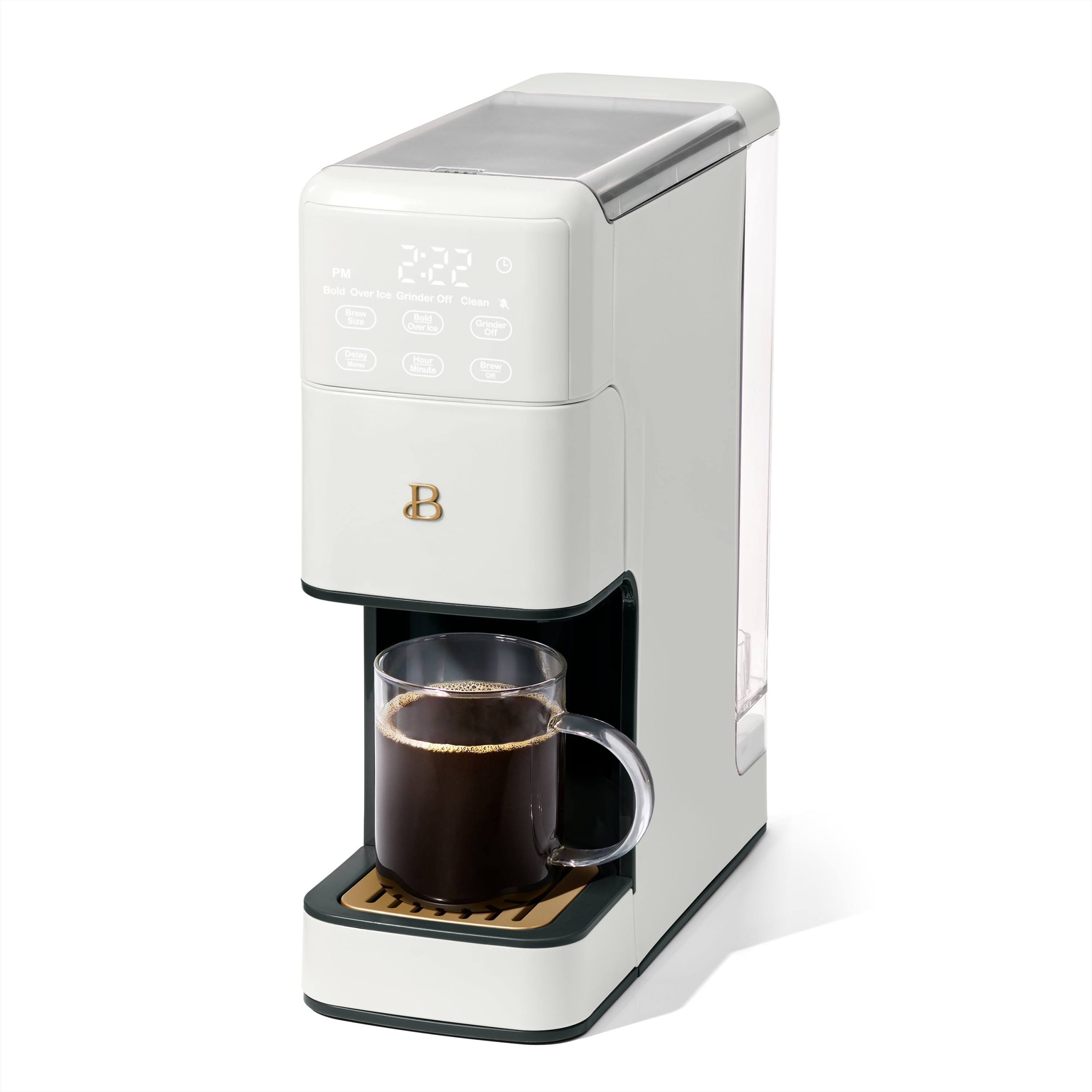 62a458ddf2dec883c630ddf20bb3803ce4d6a95581a30aad24ab29d5be19fd8c.jpg Beautiful Perfect Grind Programmable Single Serve Coffee Maker White Icing by Drew Barrymore - Image 1