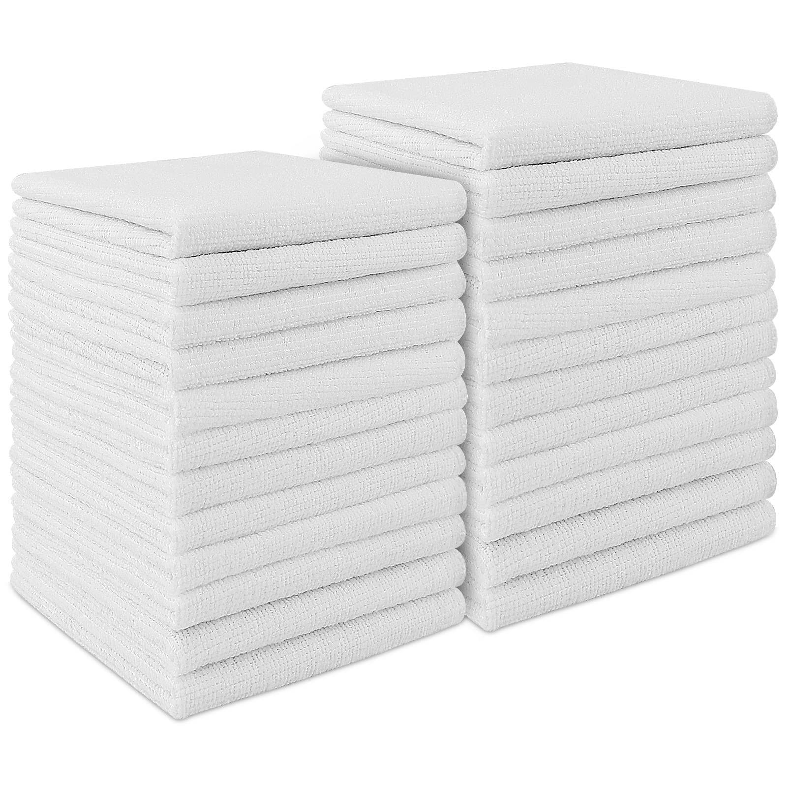 62c0551231a85c062c1ca1eccddf68cca63dab2552c00eb6887e86ca380c6395.jpg AIDEA Microfiber Cleaning Cloths White-24PK, Absorbent Cleaning Rags, Lint-Free, Scratch-Free, Streak-Free Wash Cloths, Microfiber Cloth, Dish - Image 1