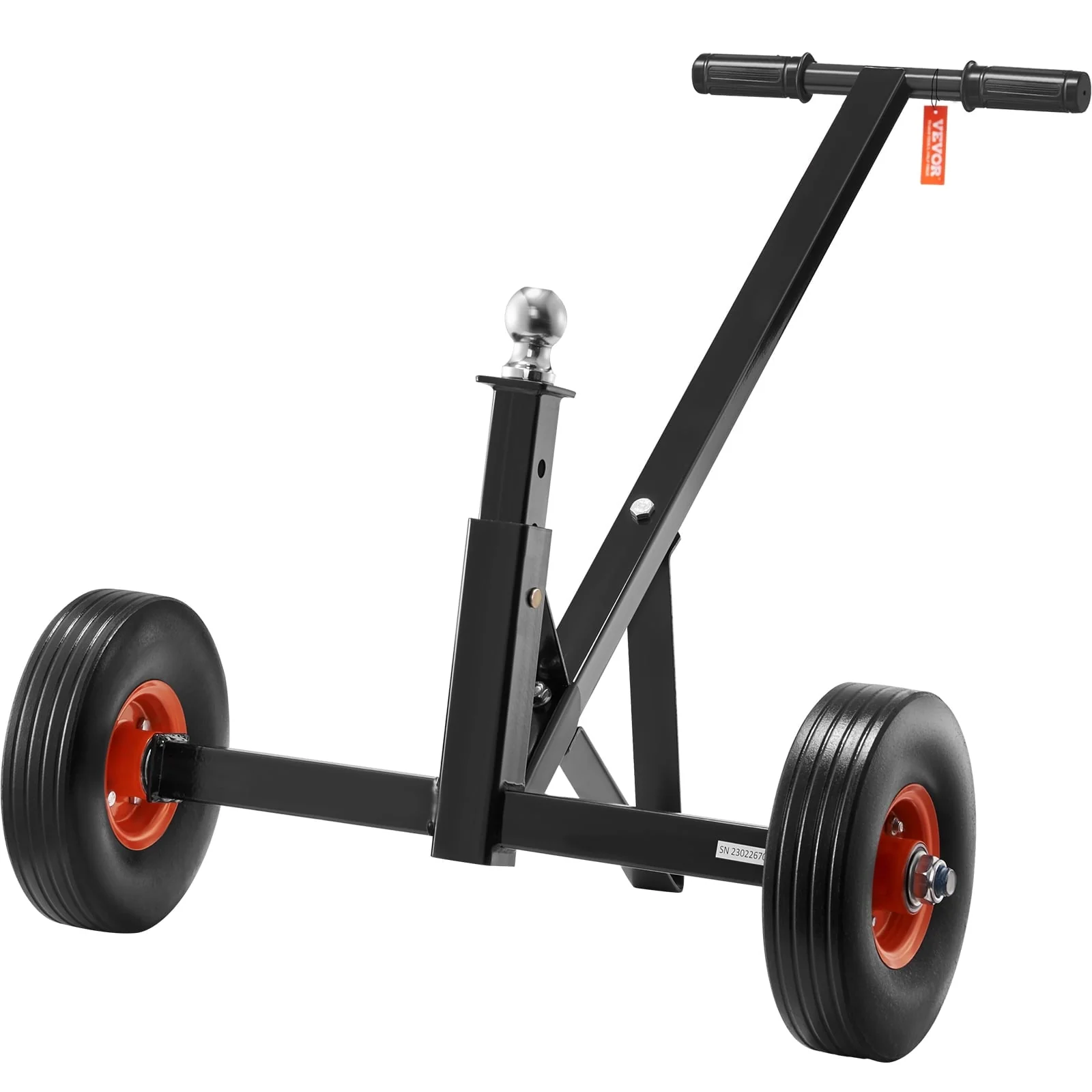 62d6f17b0a16b4e10252f7f9a44d366dc28ee52b1779a53193f95976a9441cda.webp BENTISM Adjustable Trailer Dolly, 600 lb Tongue Weight Capacity, Carbon Steel Trailer Mover with 16'' - 24'' Adjustable Height, 1 - 7/8'' Hitch Ball & 10'' Solid Tires - Image 1