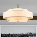 Arnob 5 - Light Shaded Drum Chandelier Lark Manor Finish: Brushed Nickel, Shade Color: Oatmeal