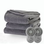 Sunbeam Microplush Electric Heated Blanket, Ultimate Gray, King