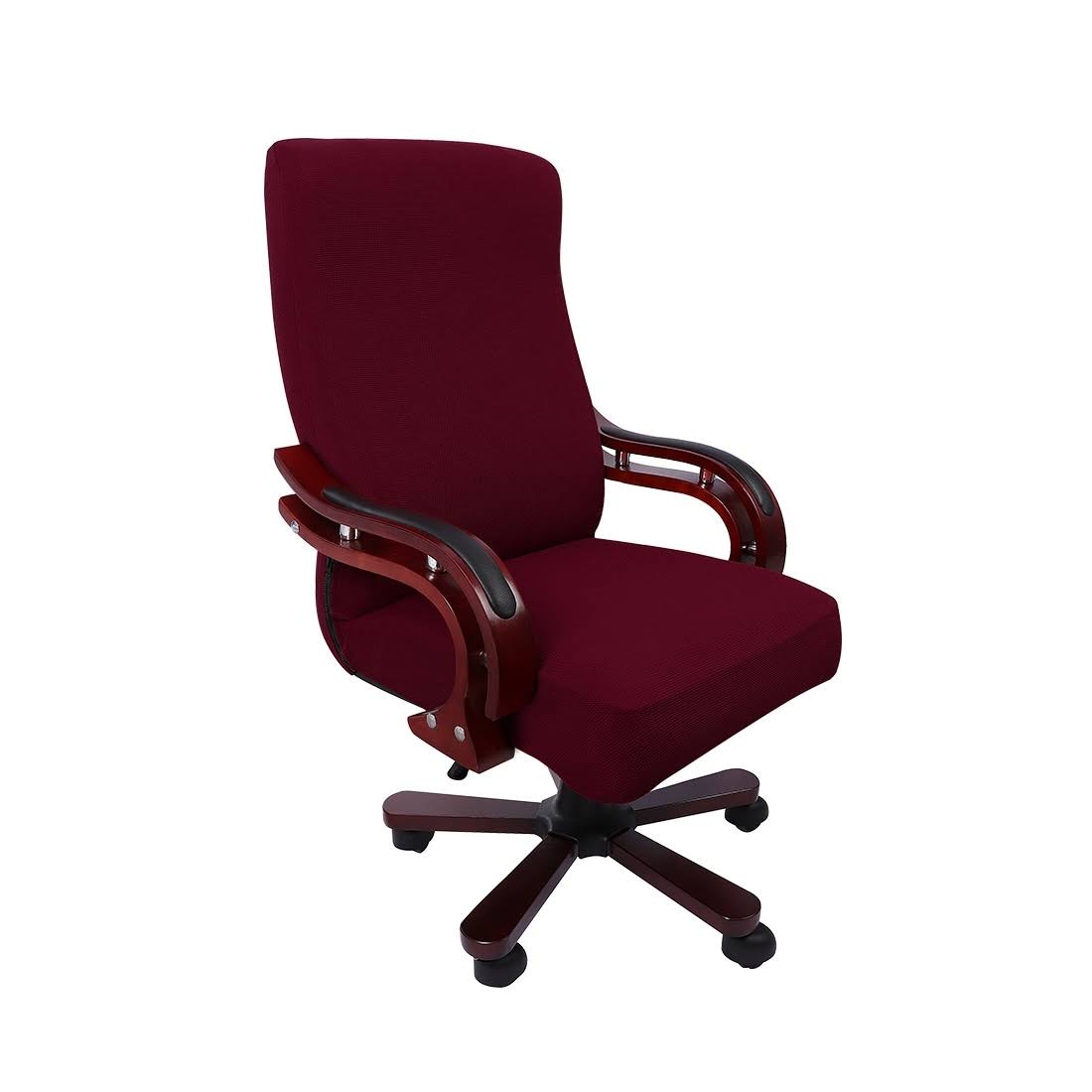 62f955e567478d37600a7d35b4e38ce4da4255fff8fe5bba0dfd7d7e9e287249.jpg Unique Bargains Stretch Waterproof Jacquard Office Chair Cover Swivel Chair Armchair Protector - Image 1