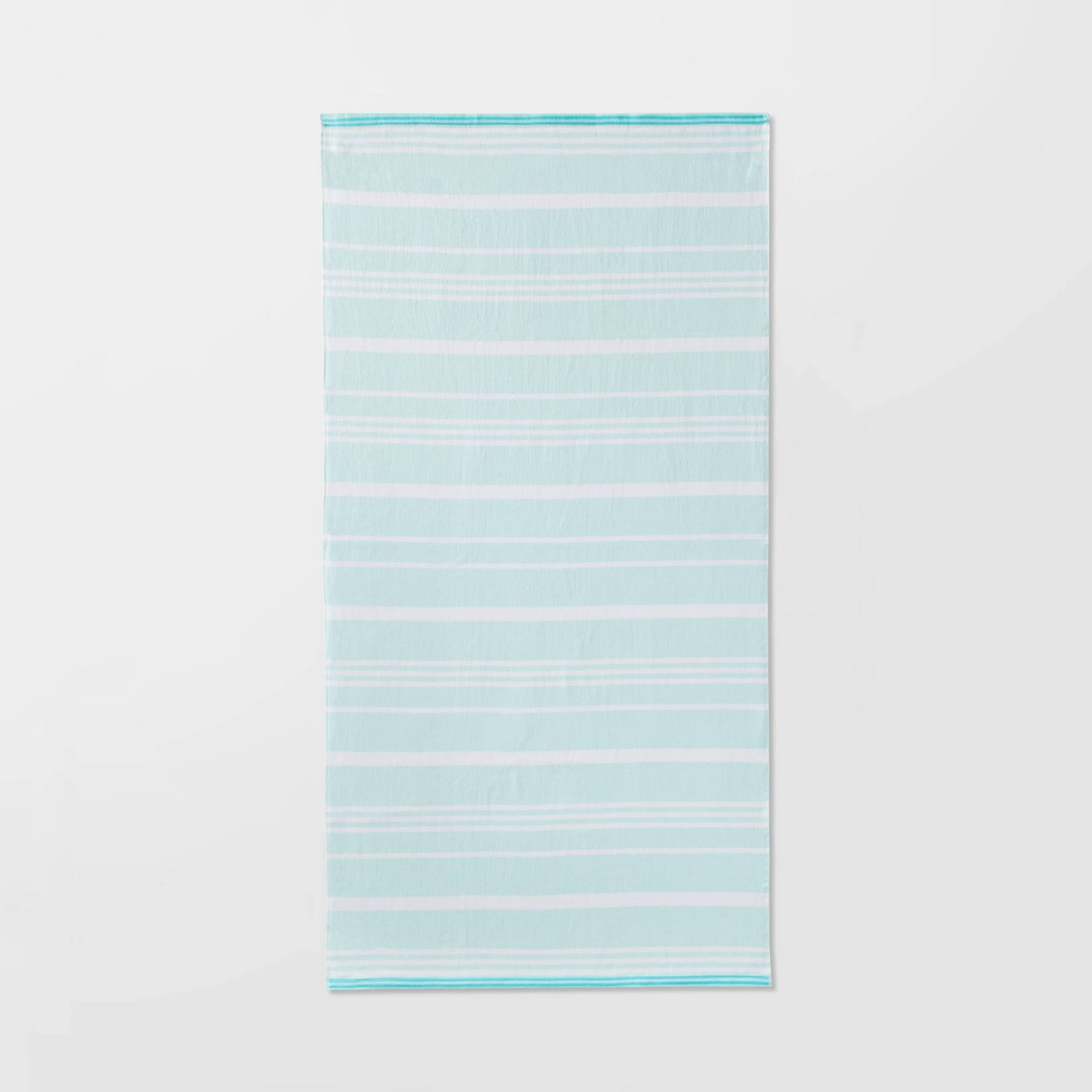 62fcd296c88a33aaa5d02f9131a94361c1abf27400051ca716a291da2574310b.jpg Striped Sand Resist Beach Towel Blue - Sun Squad - Image 1