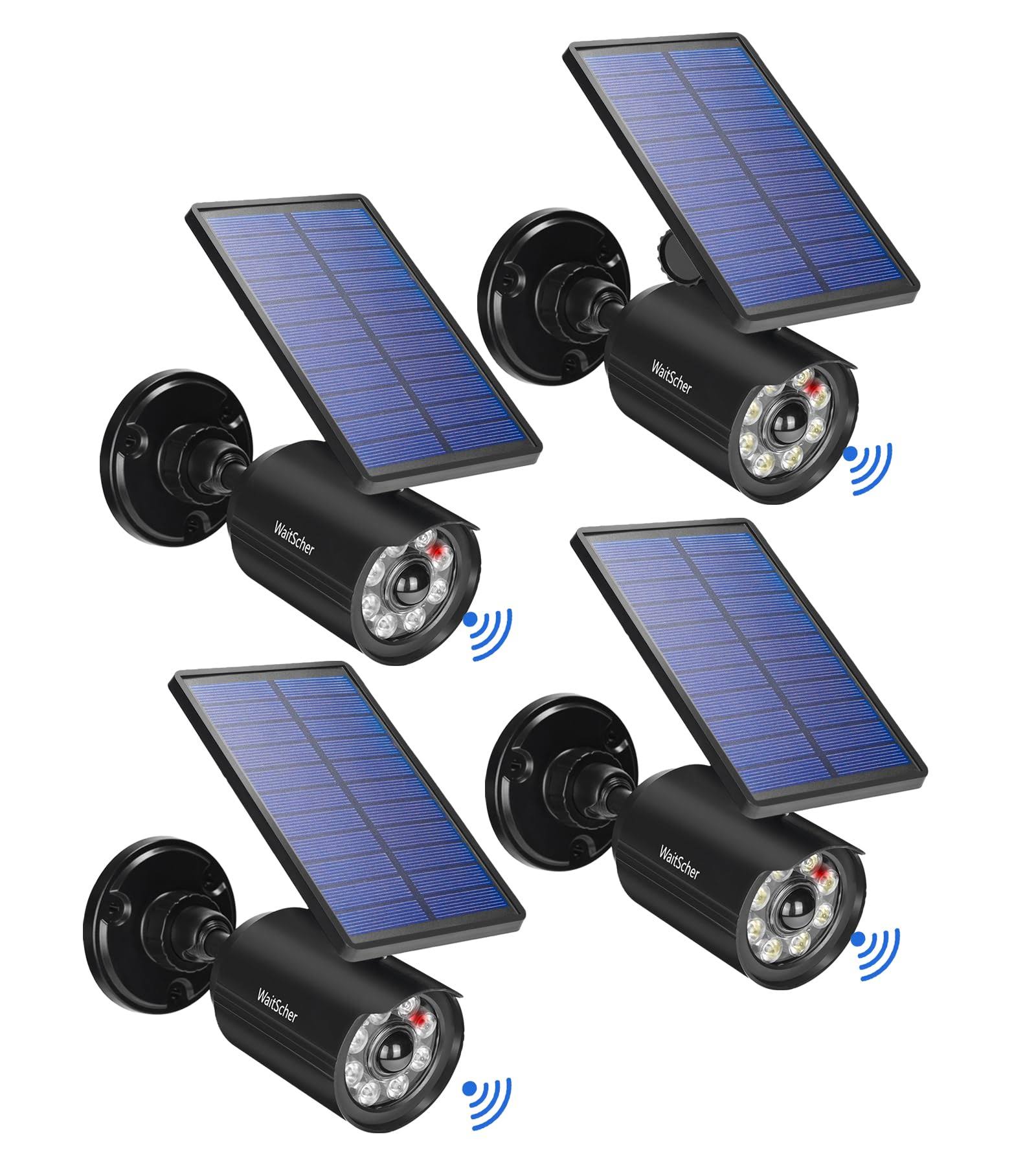 630944547d7e7324b520d1185bded40e06e0b101f6418b902d9c60071305cef4.jpg WaitScher Solar Motion Sensor Light Outdoor IP67 Waterproof with Fake Camera Solar Spotlight 360�� Rotatable 3600mAh or Outside Garden Driveway Path - Image 1