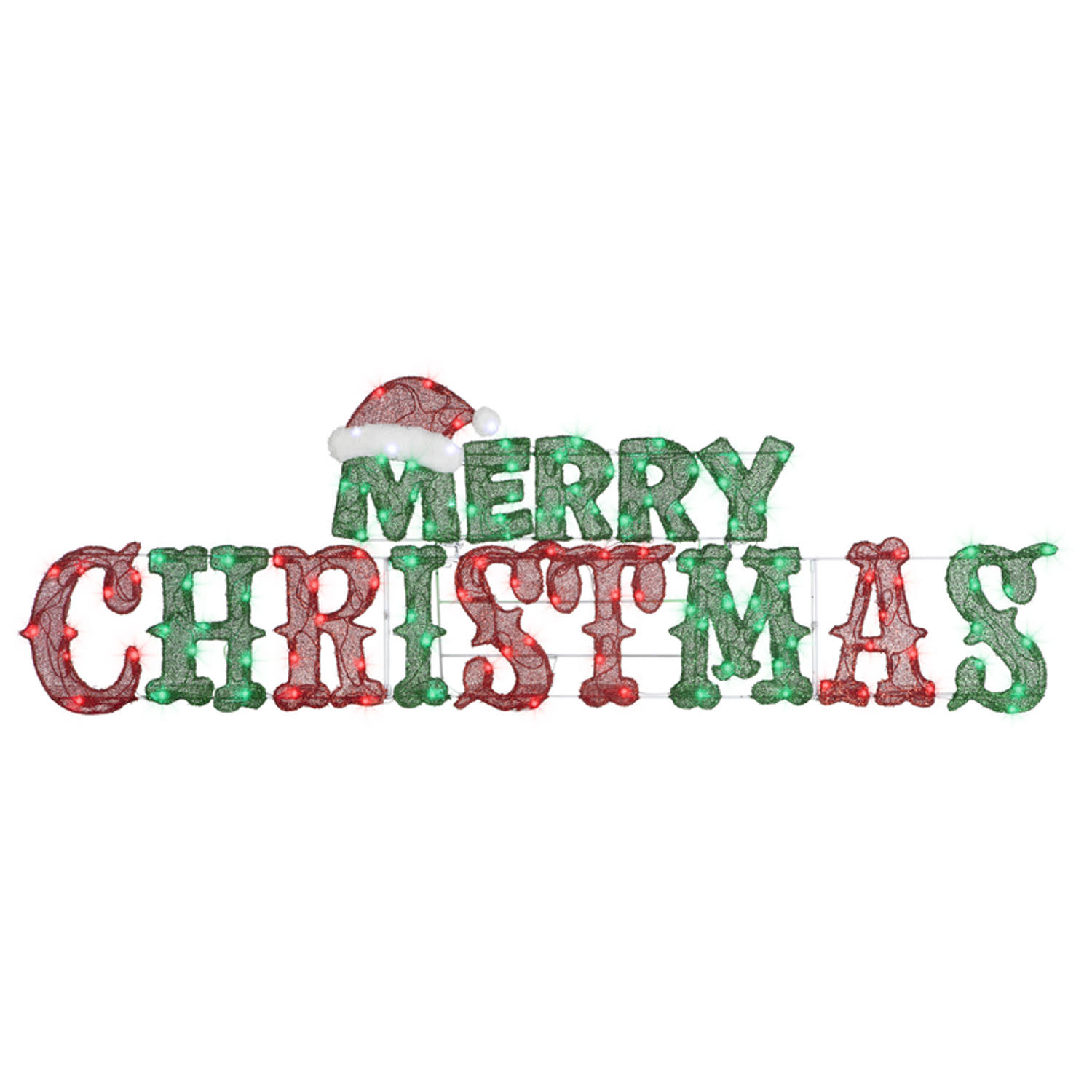 6313a1d80b3a8c2cc3b2ba6122a5225bf678207a900fb4d7b275ffb5f849c77f.jpg Gemmy 19 in. Flat-tastic Merry Christmas Yard Decor - Image 1
