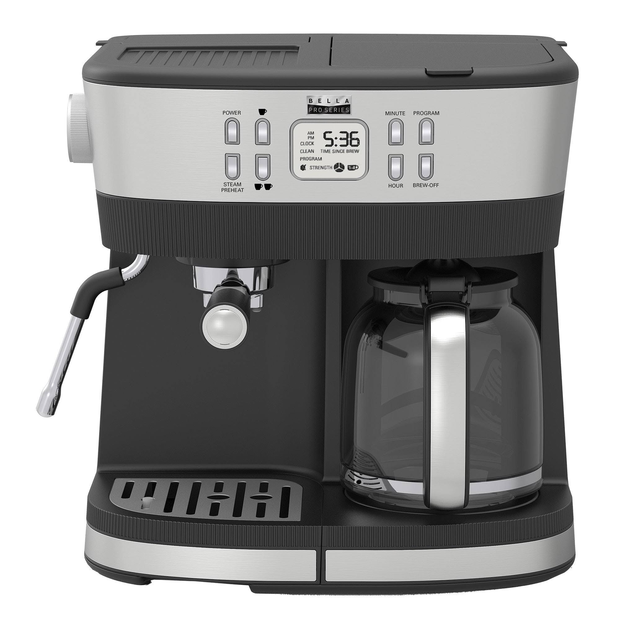 631d996902677a596881e4753950eb640b337ac732bcee3d188596814909e64e.jpg Bella Pro Series Combo 19-Bar Espresso and 10-Cup Drip Coffee Maker - Image 1