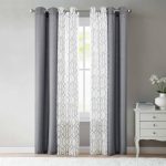 Mainstays Kingswood 4 Piece Window Curtain Set, Gray