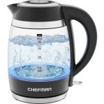 Chefman Electric Kettle, 1.8L 1500W, Hot Water Boiler, Removable Lid for Easy Cleaning, Auto Shut Off, Boil-Dry Protection, Stainless Steel Filter,
