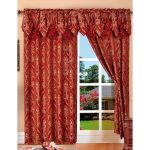 Elegant Comfort Penelopie Jacquard Look Curtain Panel Set, 54 x 84 in, Burgundy
