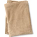 Lands' End Cozy Plush Fleece Throw Blanket, Size: Regular No Sz, Beige
