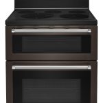 KitchenAid 30-Inch 5 Burner Electric Double Oven Convection Range - Black Stainless