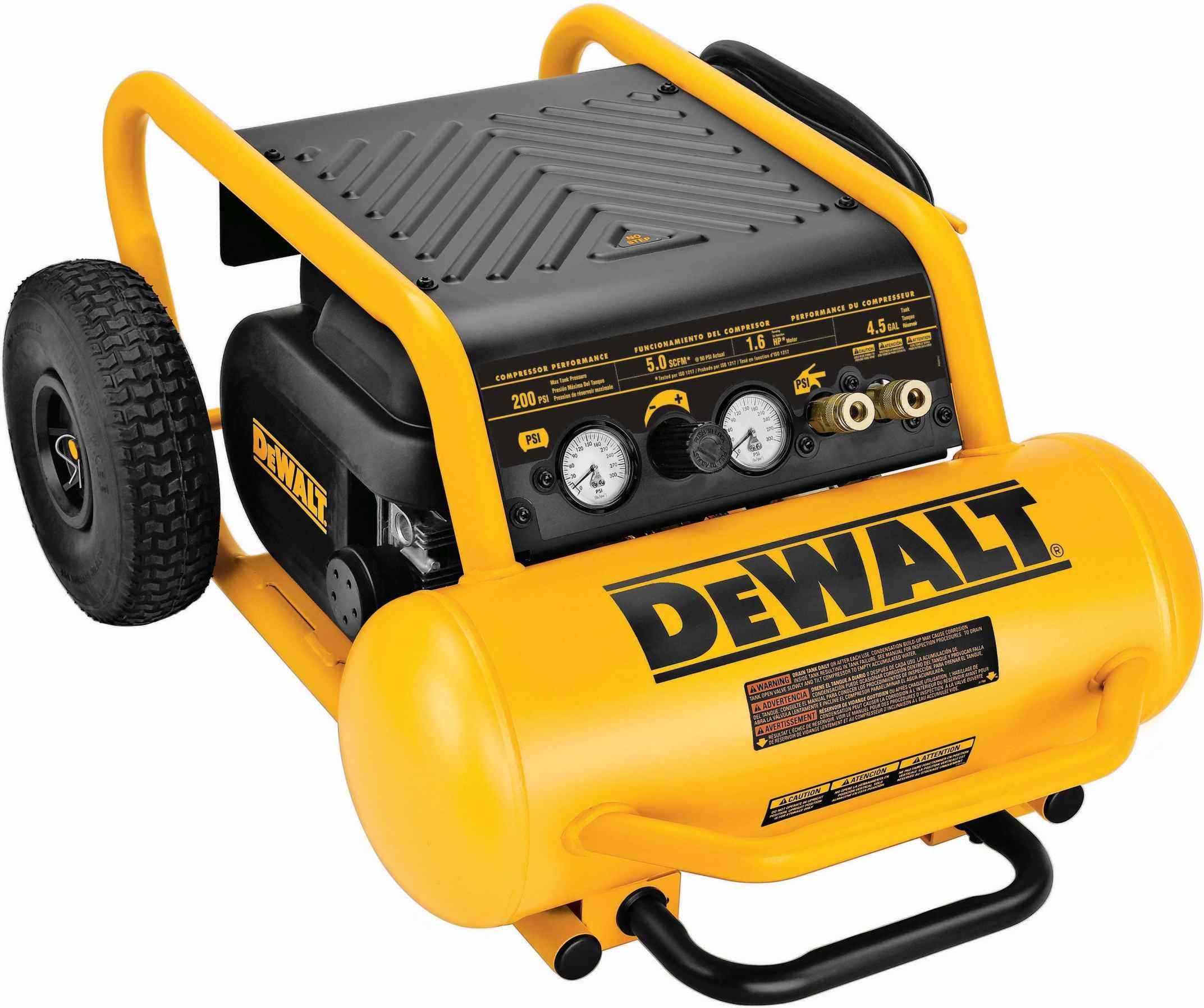 6376d4013f68124b70d206d587fcc6813ec34fd1c2d9d9bb67db4965872af32a.jpg DeWalt D55146 4.5 gal. Air Compressor-Instock - Image 1