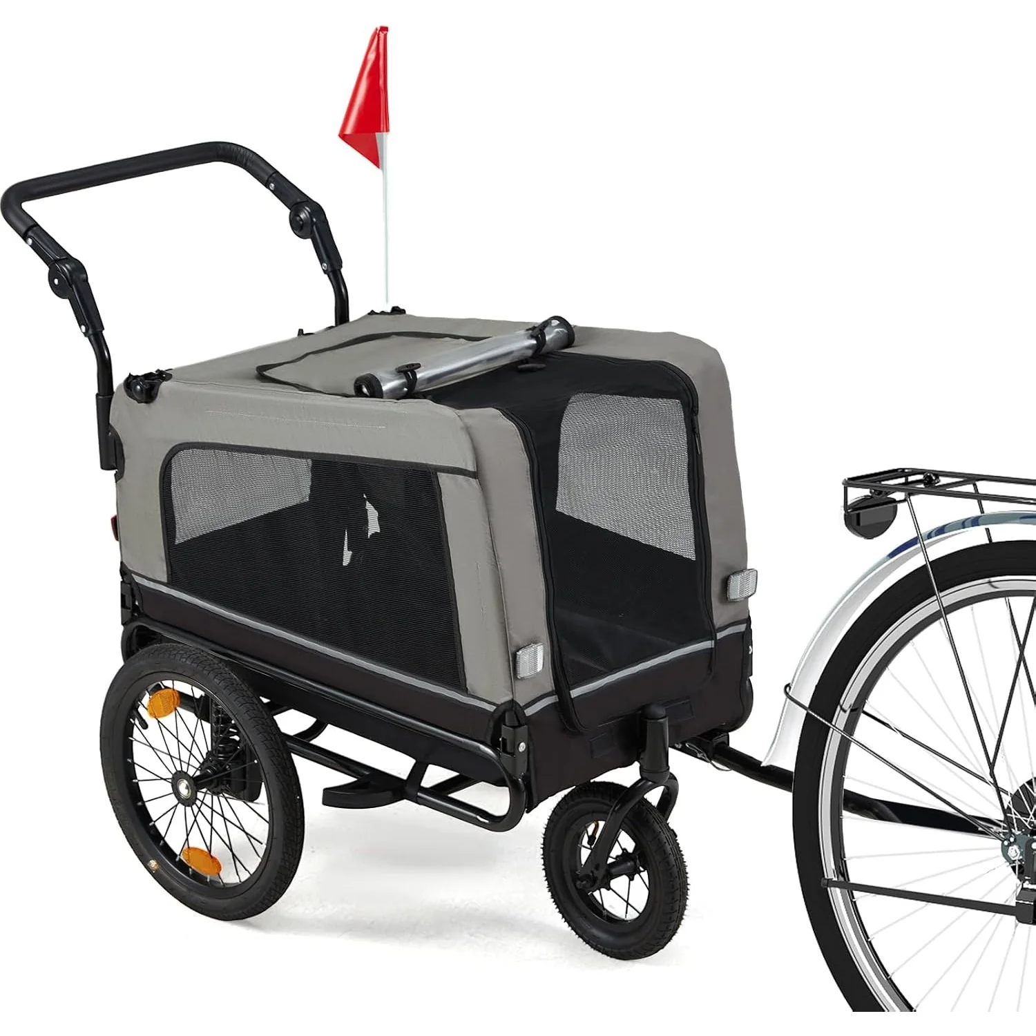 639b4af019b1ed9a3e70bb1f05c3d31b483daeeb99bd798f2e6d98086bb1612c.webp AECOJOY Dog Bike Trailer, Large 57'' Pet Bicycle Carrier for Small and Medium Dogs - Image 1
