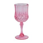 12 PC Pink Patterned BPA-Free Plastic Wine Glasses