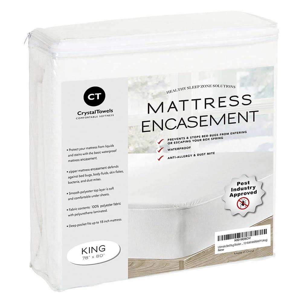 63a640cb73ee87ea08089f39e40c701e1c0404e91b4d10f106e674aa0dc399aa.jpg Ultimate Bed Bug Blocker Zippered Mattress Protector (King) - Image 1