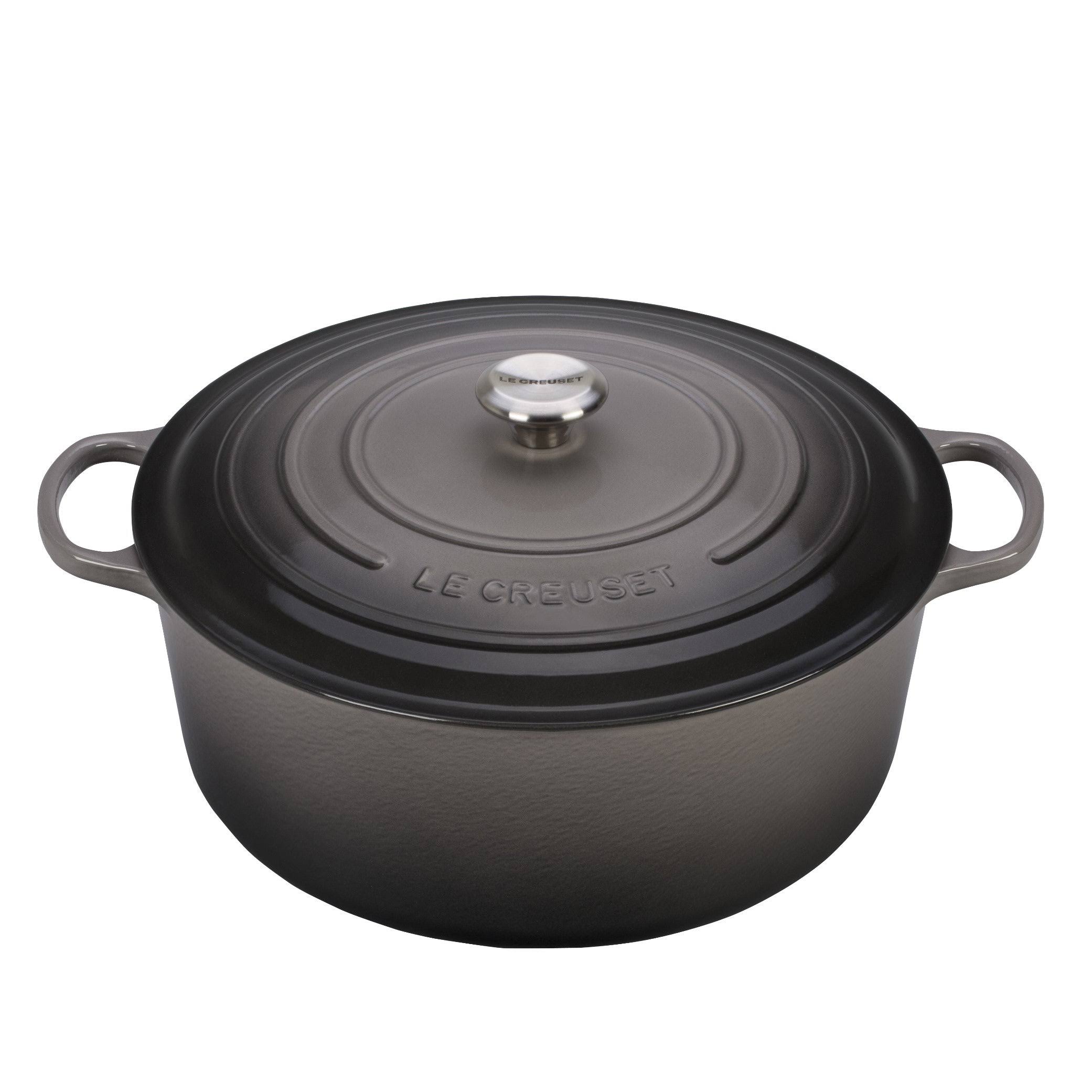 63c103ae0b0db2f5c1640b6ac71f2acce8ba4270fe71fd48340c33f1cd510cf1.jpg Le Creuset Oyster Signature 7.25-Qt. Round Dutch Oven - Image 1